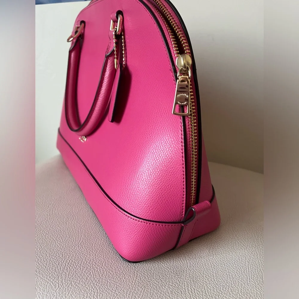 Coach Sierra Satchel Hot Pink Leather Crossbody Shoulder Bag Medium